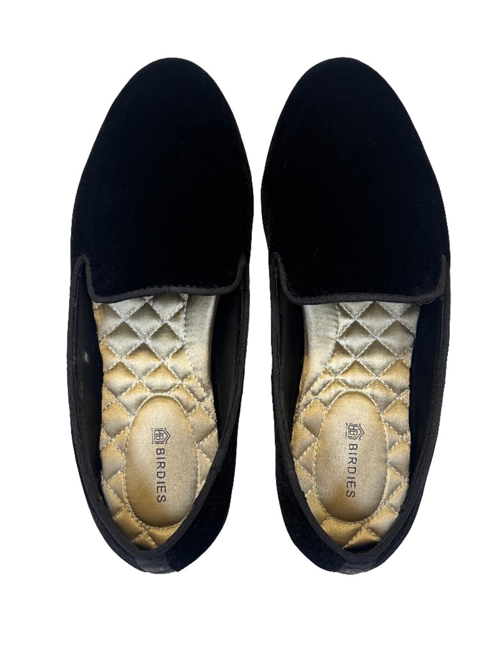 Birdies The Starling Black Velvet Smoking Slipper Flats Size 6 w/ Box & Dust Bag